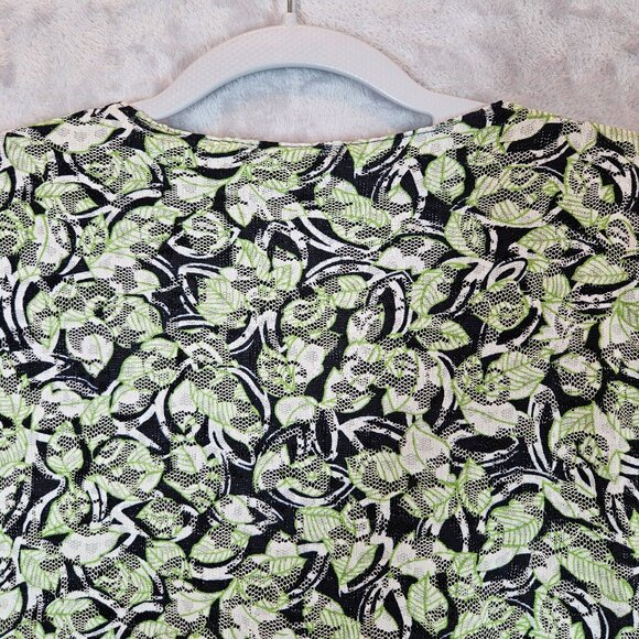 JM Collection Womans 3X Floral Lace blouse Black/Green lined Office casual - Picture 11 of 14
